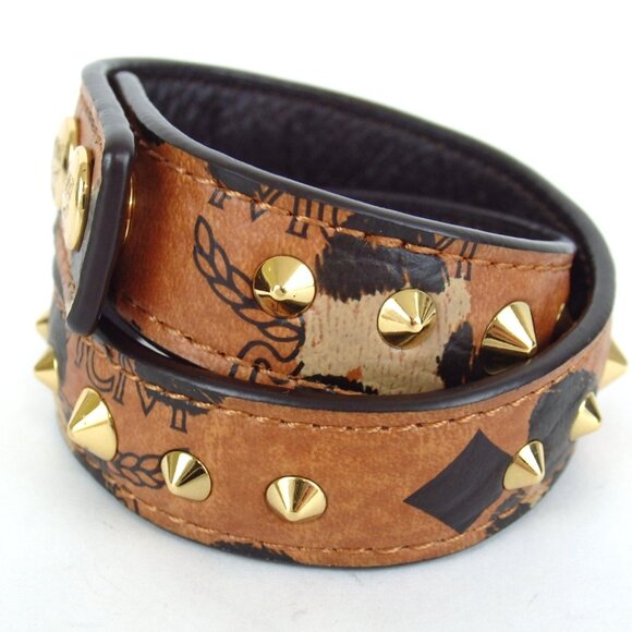 Authentic MCM MYZ2AXV30001 Studs bracelet PVC/leather [Used] - Picture 3 of 9